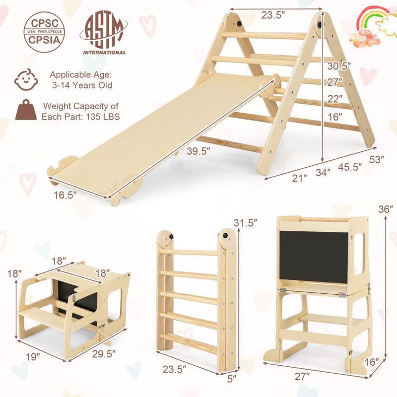 7-In-1 Toddler Climbing Toy Connected Table and Chair Set